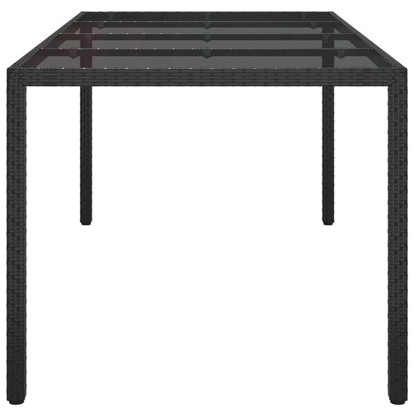 vidaXL Τραπέζι Φαγητού Μαύρο 190x90x75 εκ. Πολυ Ρατάν