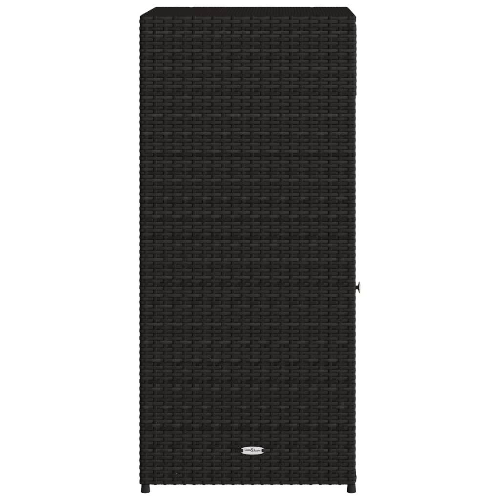vidaXL Ντουλάπι Αποθήκευσης Κήπου Μαύρο 55x55x111 εκ. από Συνθ. Ρατάν