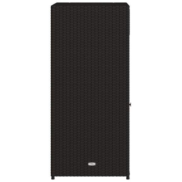 vidaXL Ντουλάπι Αποθήκευσης Κήπου Μαύρο 55x55x111 εκ. από Συνθ. Ρατάν