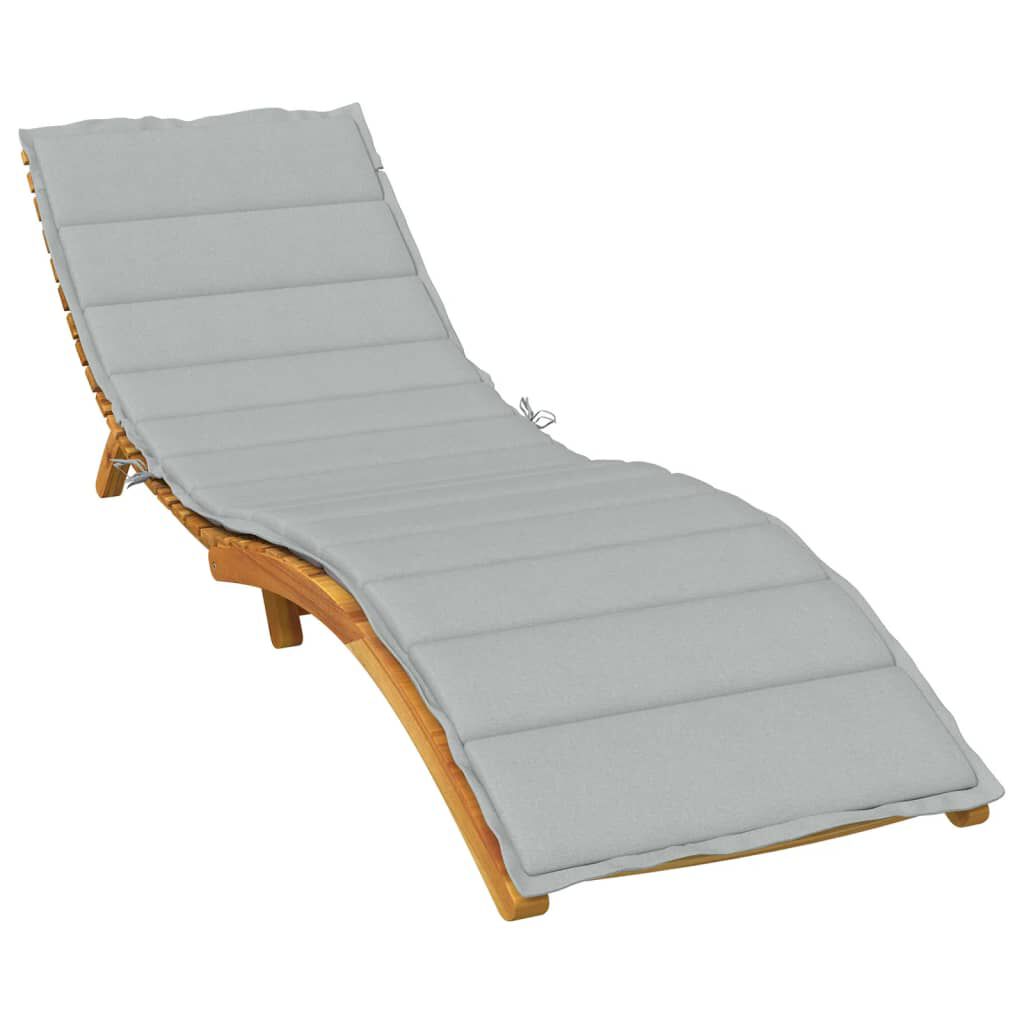 vidaXL Μαξιλάρι Ξαπλώστρας Ανοιχτό Γκρι 200x60x4 εκ. Ύφασμα