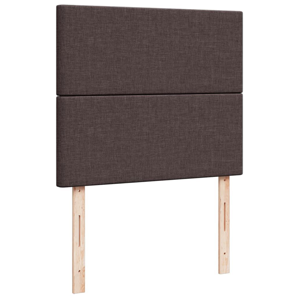 vidaXL Κρεβάτι Boxspring με Στρώμα Σκούρο Καφέ 120x200 εκ. Υφασμάτινο