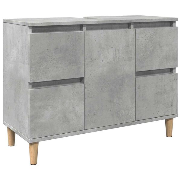 vidaXL Ντουλάπι Νιπτήρα Γκρι Σκυρ. 80 x 33 x 60 εκ. Επεξεργασμένο Ξύλο