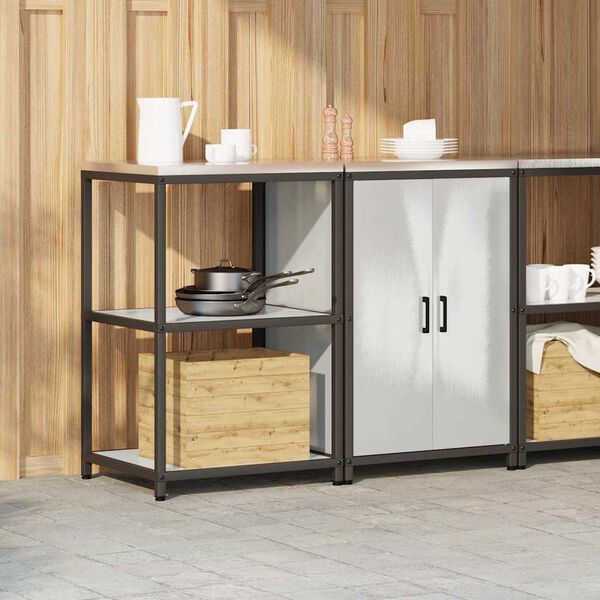 vidaXL &Sigma;&epsilon;&tau; &Alpha;&pi;&omicron;&theta;ή&kappa;&epsilon;&upsilon;&sigma;&eta;&sigmaf; &Kappa;&omicron;&upsilon;&zeta;ί&nu;&alpha;&sigmaf; &mu;&epsilon; &rho;ά&phi;&iota; 2 pcs &Alpha;&sigma;&eta;&mu;ί &Alpha;&nu;&omicron;&xi;&epsilon;ί&delta;&omega;&tau;&omicron; &alpha;&tau;&sigma;ά&lambda;&iota;