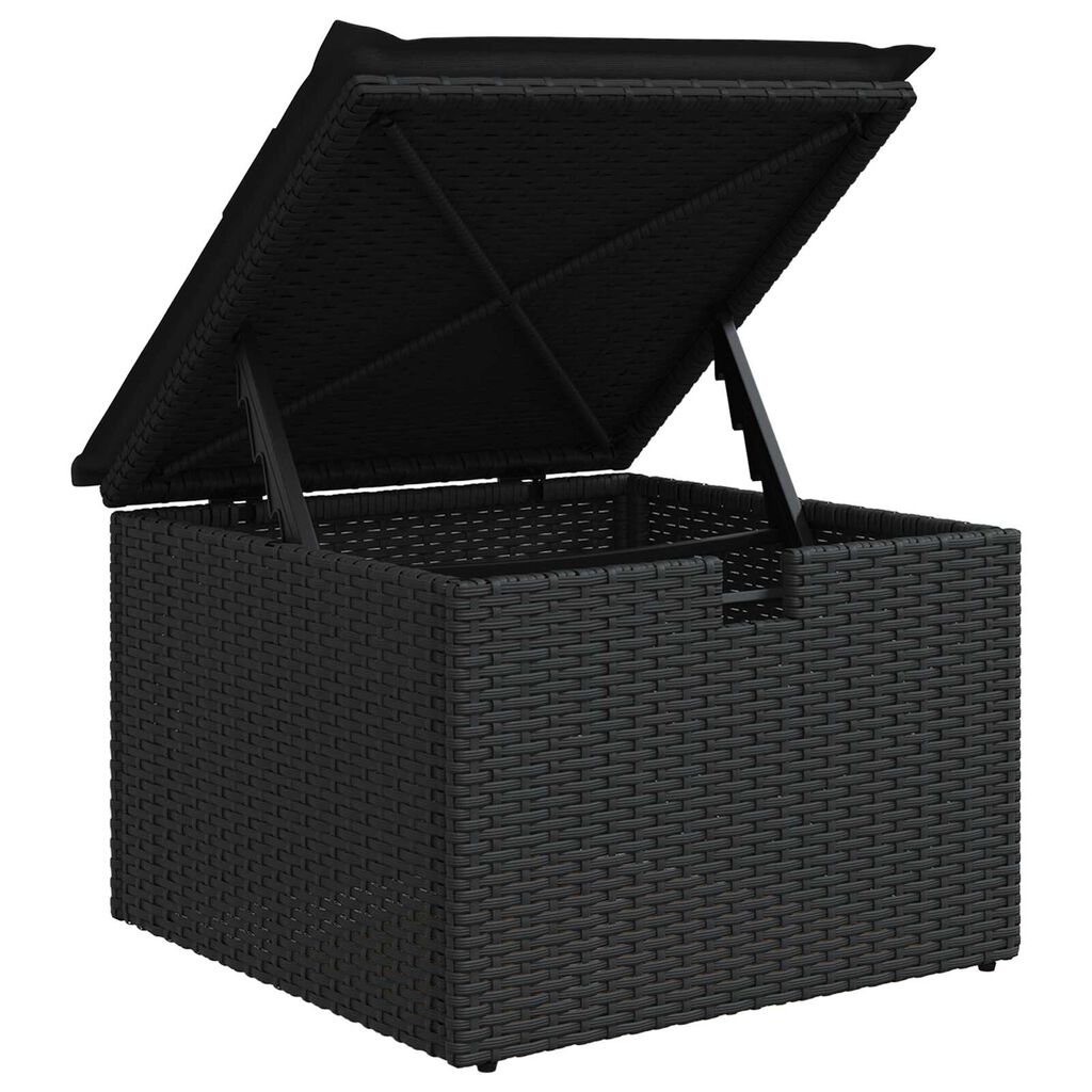 vidaXL Σετ Καναπέ Κήπου με μαξιλάρι 8 pcs Μαύρο Πολυ ράταν