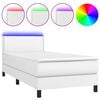vidaXL &Kappa;&rho;&epsilon;&beta;ά&tau;&iota; Boxspring &mu;&epsilon; &Sigma;&tau;&rho;ώ&mu;&alpha; & LED &Lambda;&epsilon;&upsilon;&kappa;ό 100x200 &epsilon;&kappa;. &Sigma;&upsilon;&nu;&theta;. &Delta;έ&rho;&mu;&alpha;