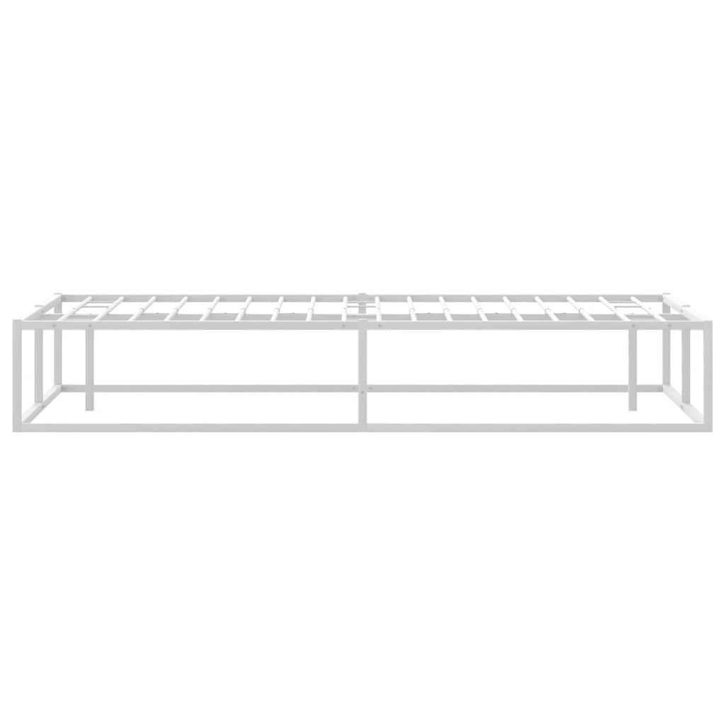 vidaXL Πλαίσιο κρεβατιού χωρίς στρώμα Λευκό 160x200 cm Μεταλλικό