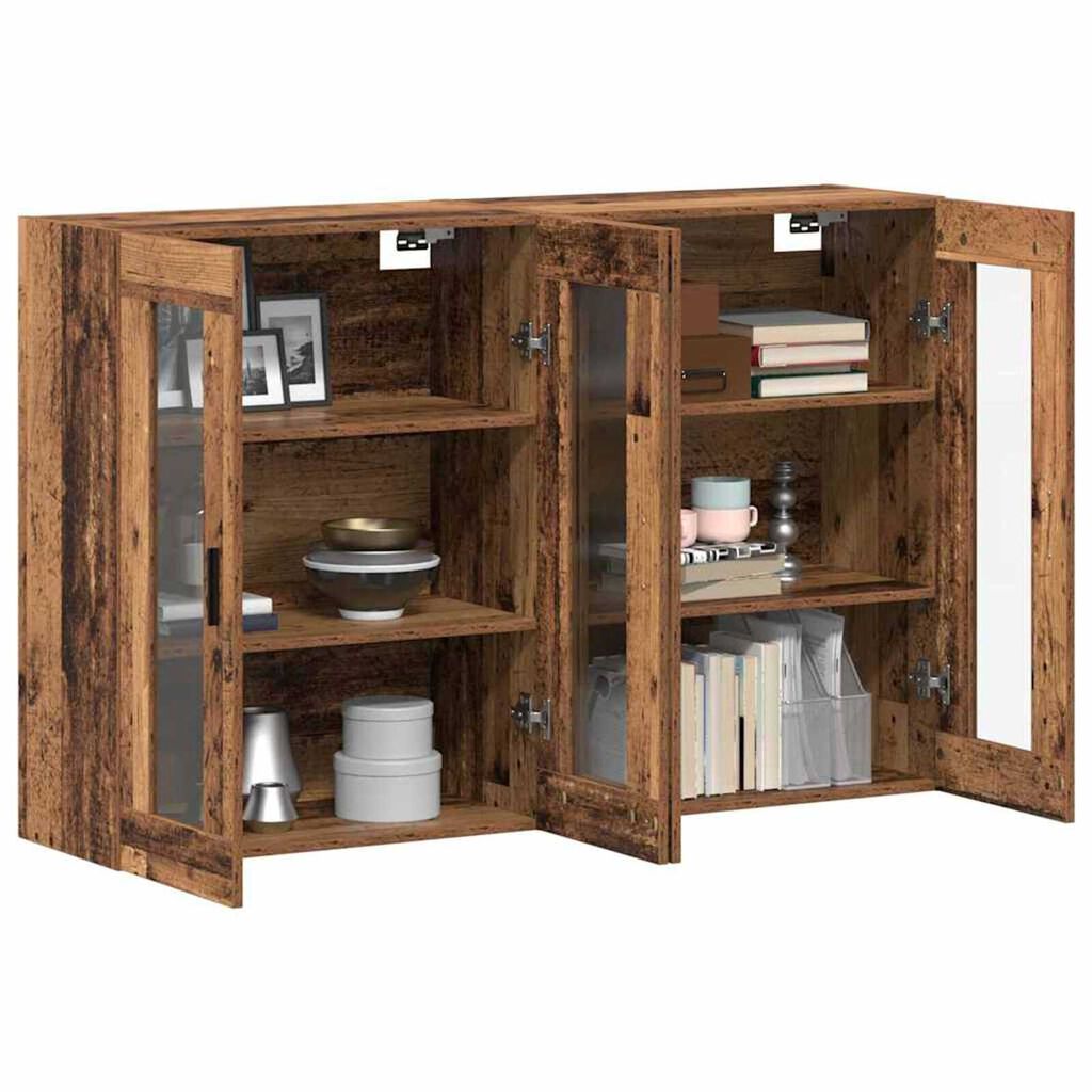 vidaXL Ντουλάπια Τοίχου 2 pcs Παλαιό ξύλο 69.5 x 34 x 90 εκ.