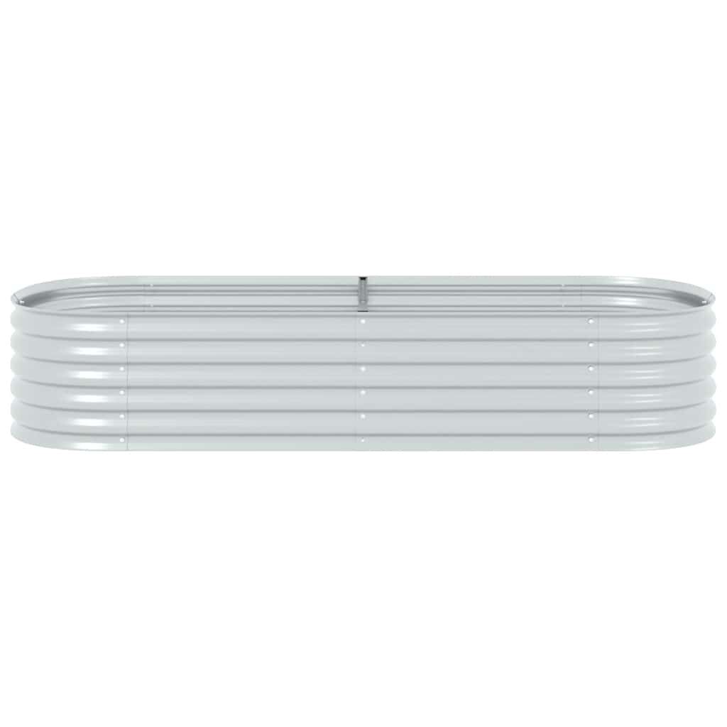 vidaXL Ζαρντινιέρα Υπερυψωμένη Ασημί 240x80x44 εκ. Γαλβανισμ. Χάλυβας