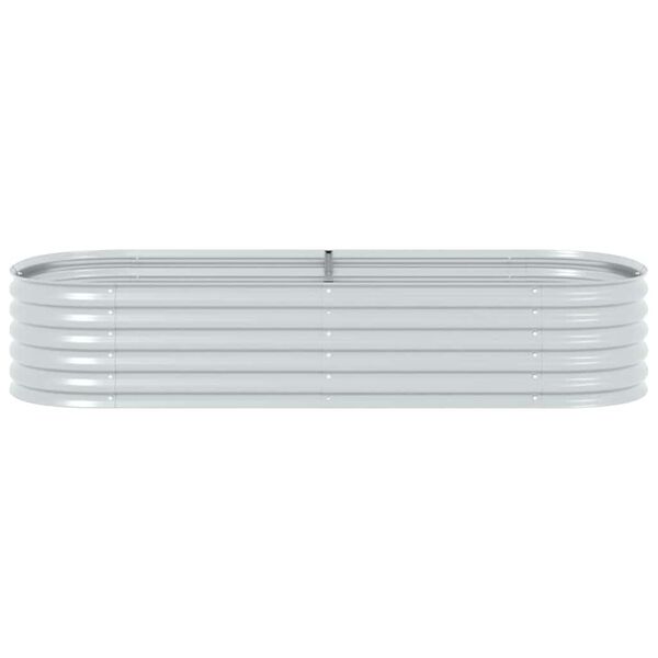 vidaXL Ζαρντινιέρα Υπερυψωμένη Ασημί 240x80x44 εκ. Γαλβανισμ. Χάλυβας