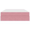 vidaXL Κρεβάτι με αποθηκευτικό χώρο και στρώμα Ροζ 140 x 190 cm