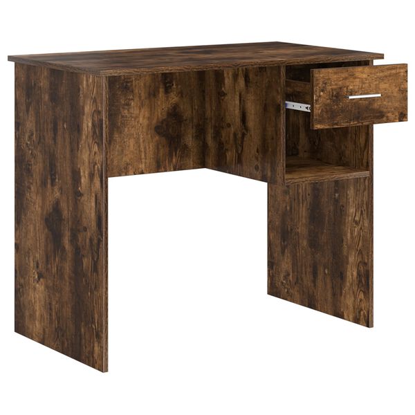 vidaXL Γραφείο με αποθήκευση Καπνιστού δρυ 90x49.5x75 εκ. Επεξεργασμένο ξύλο