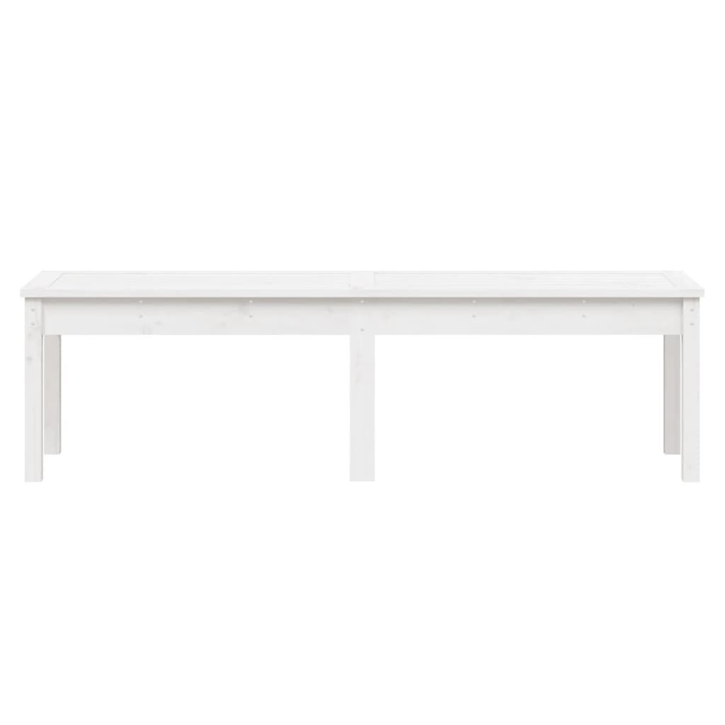 vidaXL Πάγκος Κήπου Διθέσιος Λευκός 159,5x44x45 εκ. Μασίφ Ξύλο Πεύκου