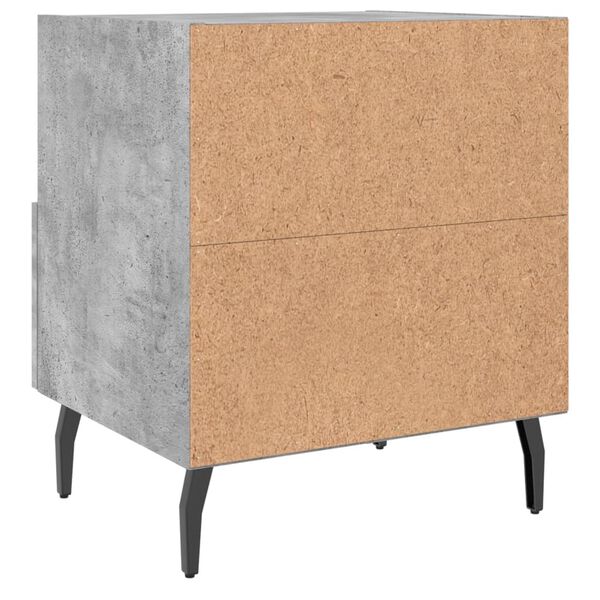 vidaXL Κομοδίνα 2 τεμ. Γκρι Σκυροδεμ. 40 x 35 x 47,5 εκ. Επεξεργ. Ξύλο