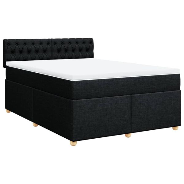 vidaXL &Kappa;&rho;&epsilon;&beta;ά&tau;&iota; Boxspring &mu;&epsilon; &Sigma;&tau;&rho;ώ&mu;&alpha; &Mu;&alpha;ύ&rho;&omicron; 140x200 &epsilon;&kappa;. &Upsilon;&phi;&alpha;&sigma;&mu;ά&tau;&iota;&nu;&omicron;