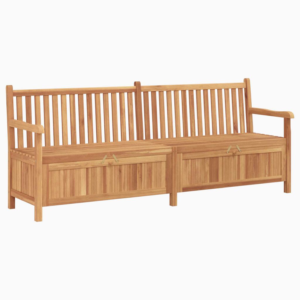 vidaXL Πάγκος Αποθήκευσης Κήπου Καφέ 228 x 60 x 90 εκ Μασίφ ξύλο teak