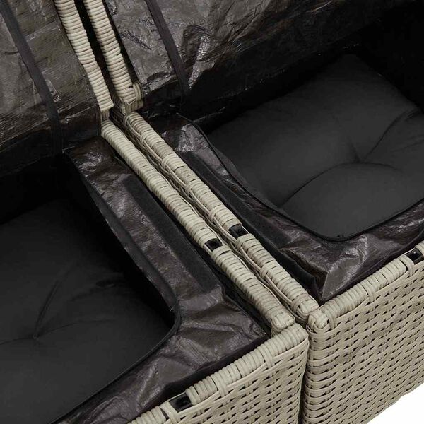 vidaXL Σετ Καναπέ Κήπου με μαξιλάρι 8 pcs Ανοιχτό γκρι Πολυ ράταν