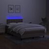 vidaXL &Kappa;&rho;&epsilon;&beta;ά&tau;&iota; Boxspring &mu;&epsilon; &Sigma;&tau;&rho;ώ&mu;&alpha; & LED Taupe 120x200 &epsilon;&kappa;. &Upsilon;&phi;&alpha;&sigma;&mu;ά&tau;&iota;&nu;&omicron;