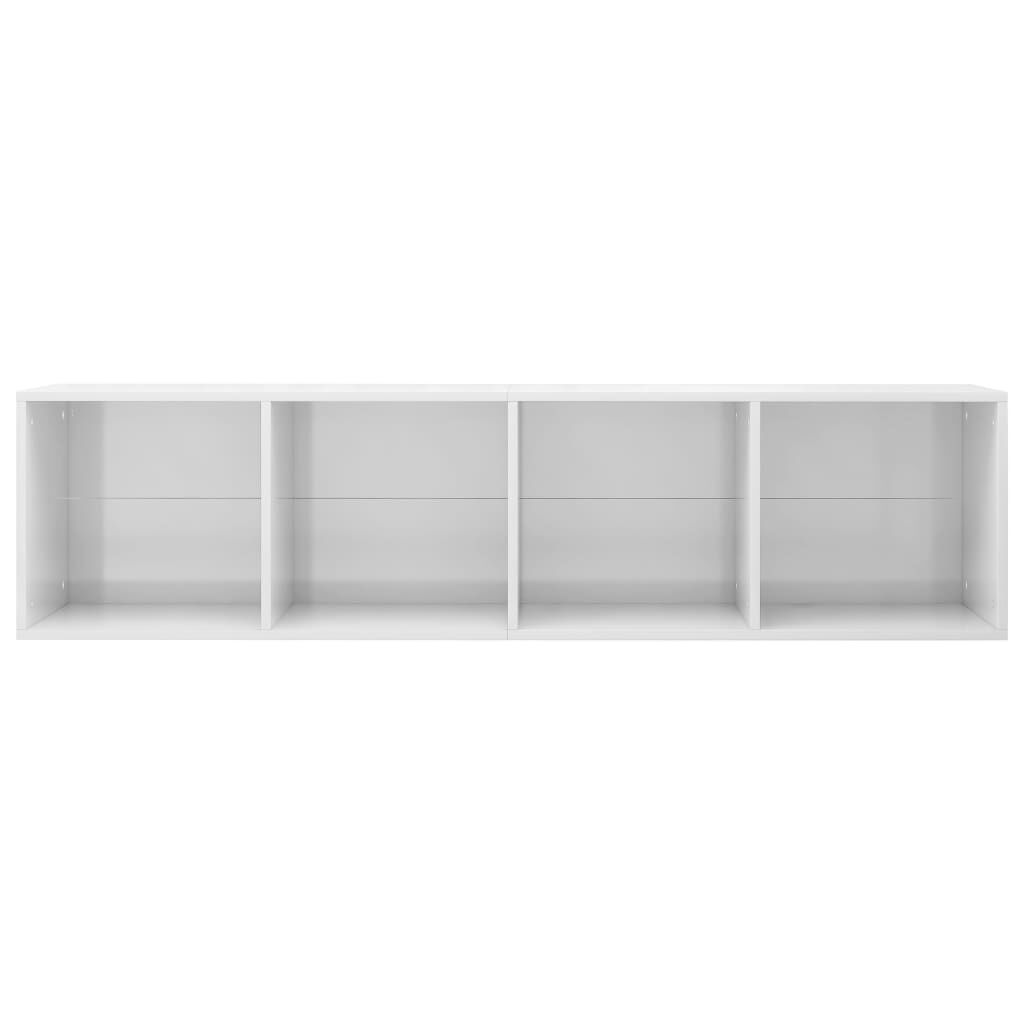 vidaXL Βιβλιοθήκη/Έπιπλο TV Γυαλιστερό Λευκό 36x30x143 εκ. Επεξ. Ξύλο