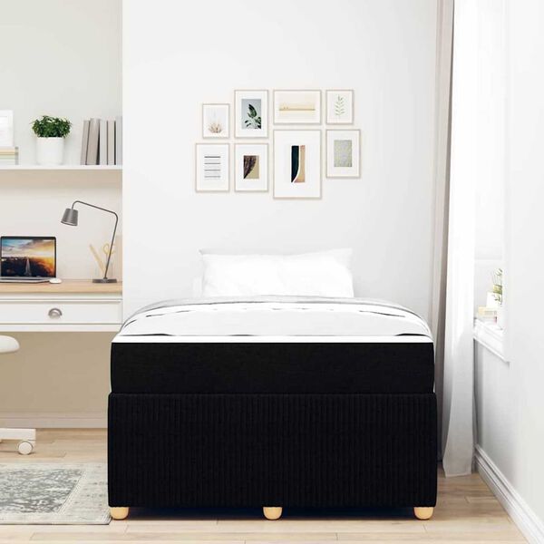 vidaXL Σκελετός κρεβατιού με στρώμα Μαύρο 120 x 200 cm ύφασμα