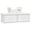 vidaXL Ράφι Τοίχου με Συρτάρια Γυαλ. Λευκό 60x26x18,5 εκ. Επεξ. Ξύλο