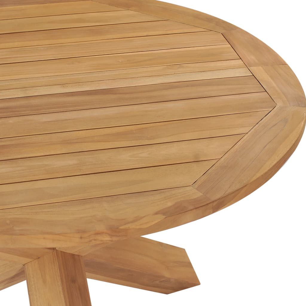 vidaXL Τραπεζαρία Κήπου Ø 110x 75 εκ. από Μασίφ Ξύλο Teak