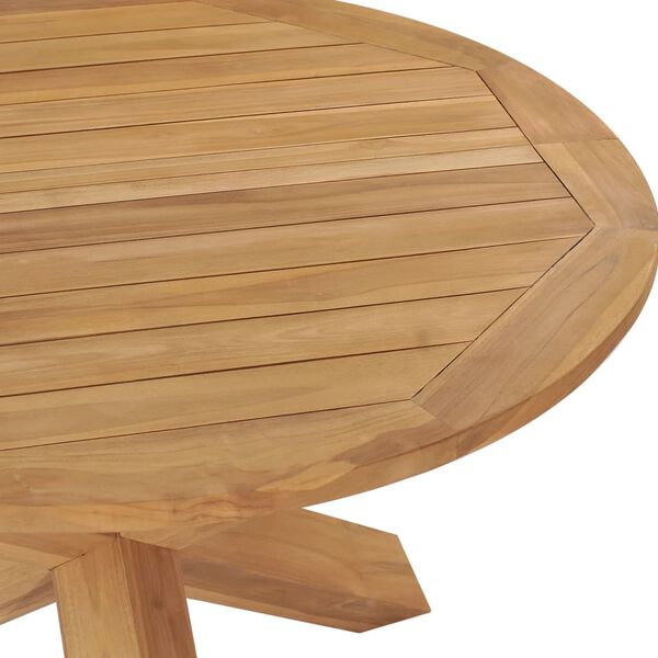 vidaXL Τραπεζαρία Κήπου Ø 110x 75 εκ. από Μασίφ Ξύλο Teak