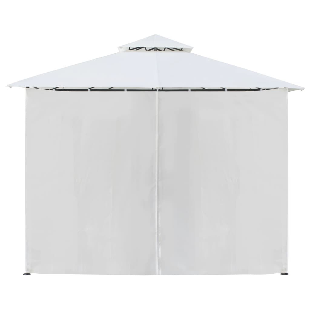 vidaXL Κιόσκι με Κουρτίνες Λευκό 600 x 298 x 270 εκ. 180 γρ./μ²