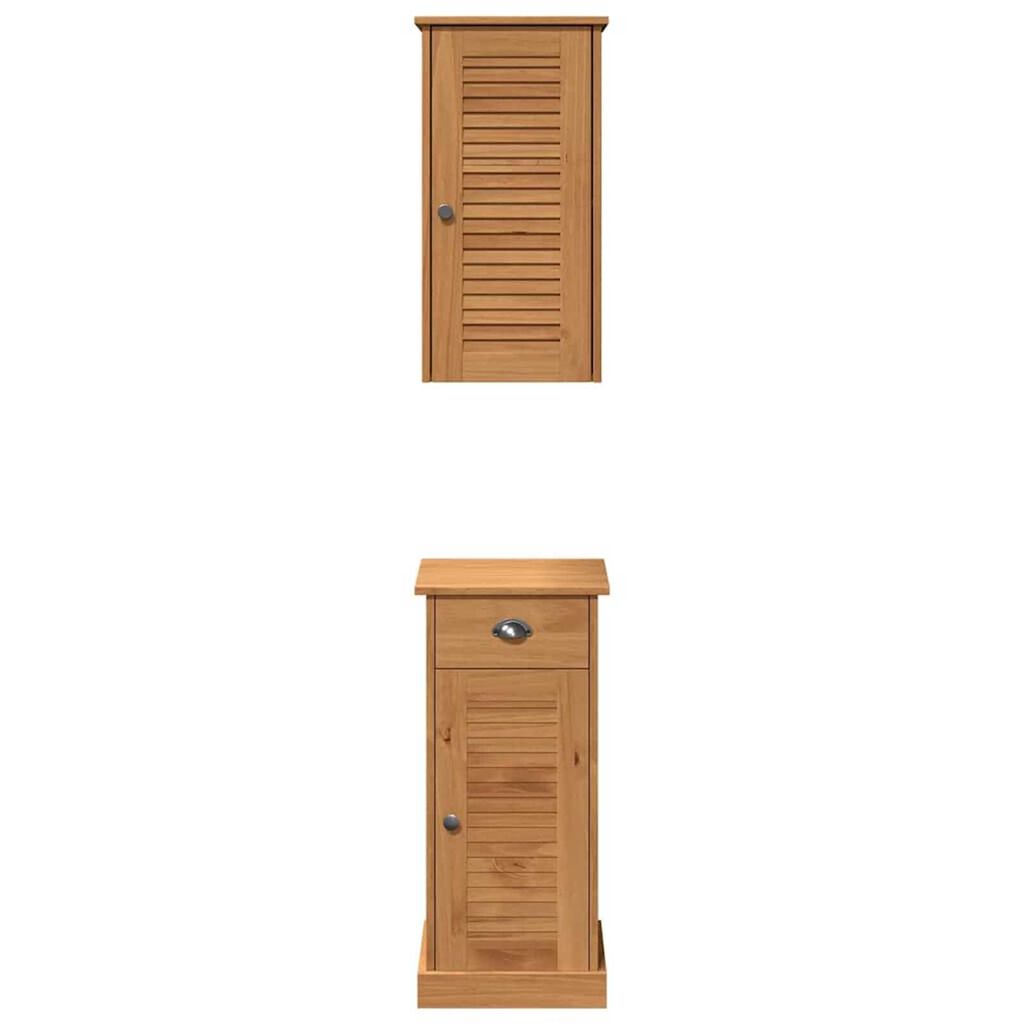 vidaXL Σετ Επίπλων Μπάνιου με συρτάρι 2 pcs Καφέ και Καραμέλα καφέ