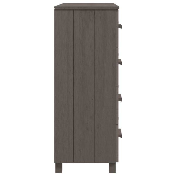vidaXL Συρταριέρα HAMAR Αν. Γκρι 79x40x103,5εκ. από Μασίφ Ξύλο Πεύκου