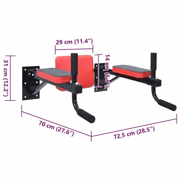 VidaXL Σταθμός Βύθισης Μαύρο και Κόκκινο 72.5 x 70 x 31 εκ