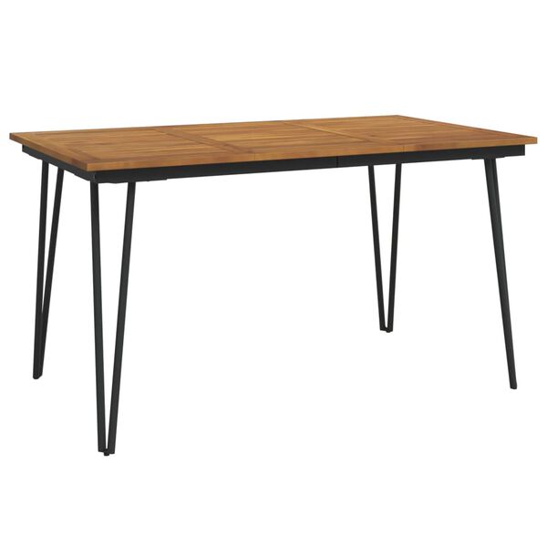 vidaXL Τραπέζι Κήπου Με Πόδια Φουρκέτα 140x80x75 εκ. Μασίφ Ακακία