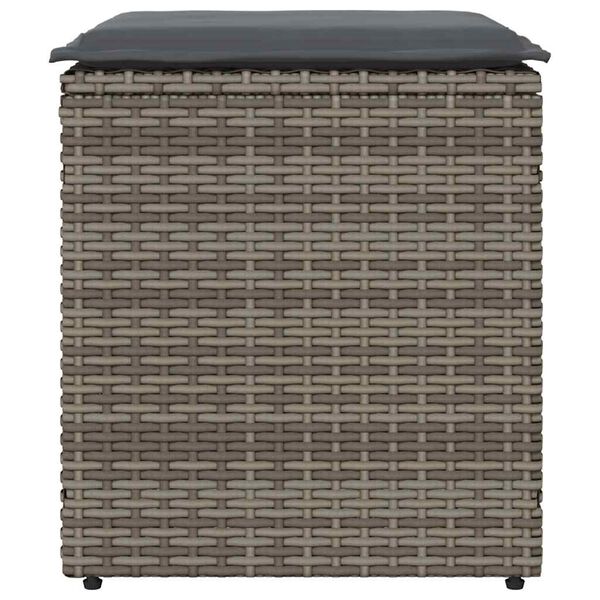 vidaXL σκαμπό κήπου με μαξιλάρια 2 τεμάχια Γκρι 40x40x43 cm