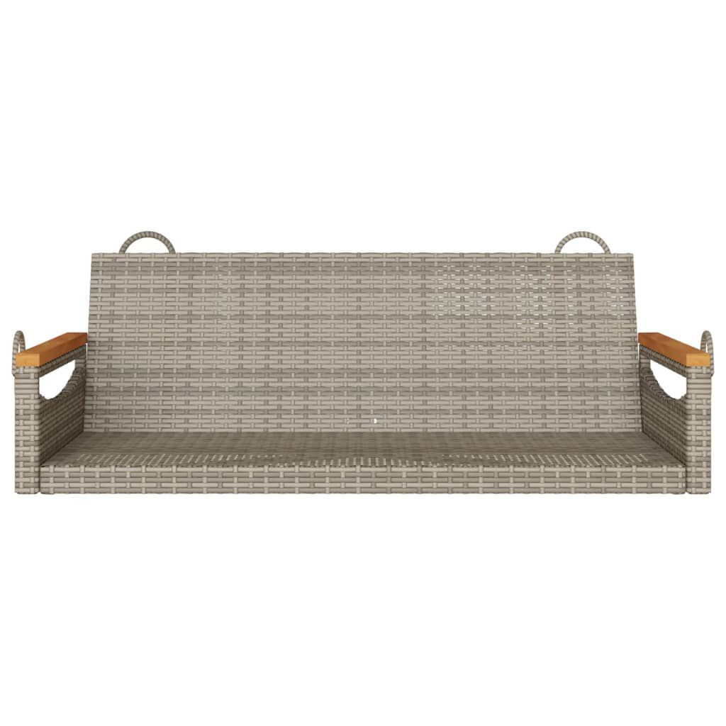 vidaXL Παγκάκι Κούνια Γκρι 109 x 62 x 40 εκ. από Συνθετικό Ρατάν
