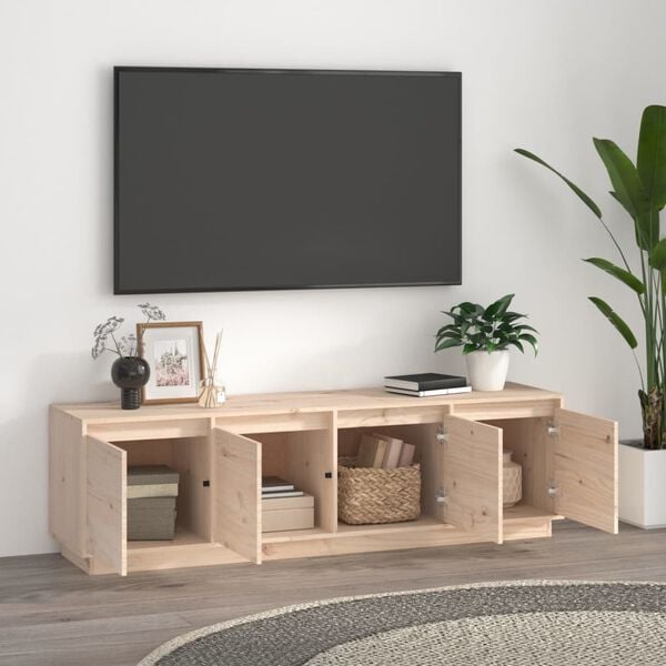 vidaXL Έπιπλο Τηλεόρασης 156 x 37 x 45 εκ. από Μασίφ Ξύλο Πεύκου