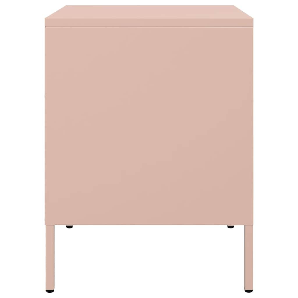 vidaXL Κομοδίνο Ροζ 36x39x50,5 εκ. από Χάλυβα