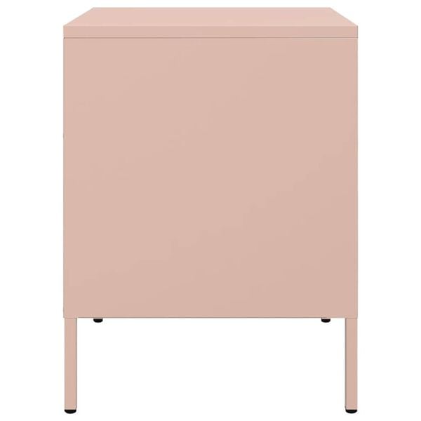 vidaXL Κομοδίνο Ροζ 36x39x50,5 εκ. από Χάλυβα