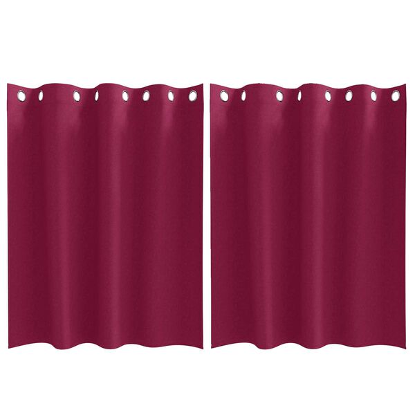 vidaXL Κουρτίνες με κουρτίνες 2 pcs Κόκκινο 140 x 140 cm Πολυεστέρας