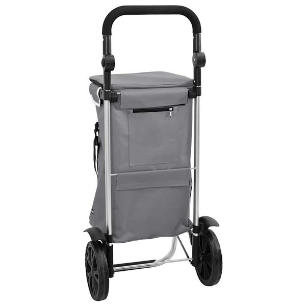 vidaXL Καρότσι Αγορών Γκρι 36.5 x 46.5 x 100.5 εκ Ύφασμα Oxford
