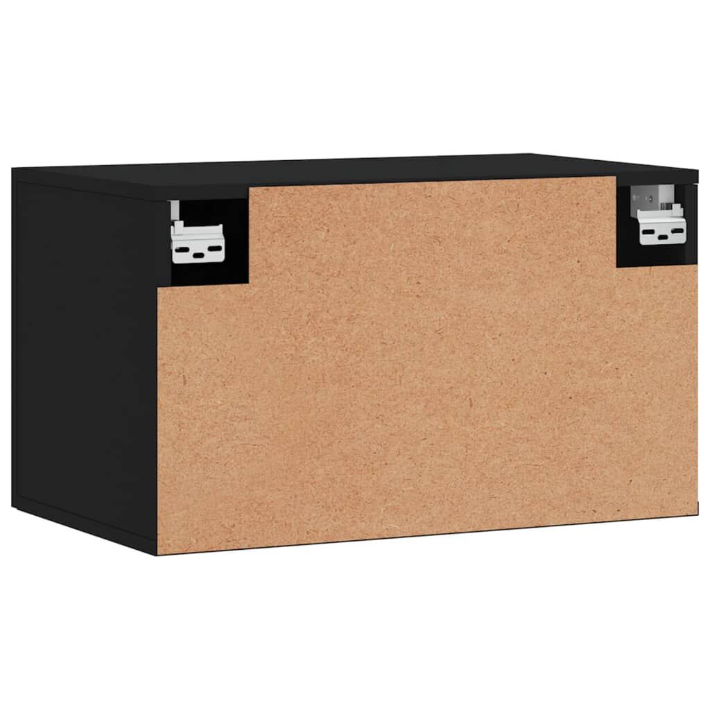 vidaXL Ντουλάπι Τοίχου Μαύρο 60 x 36,5 x 35 εκ. από Επεξεργασμένο Ξύλο