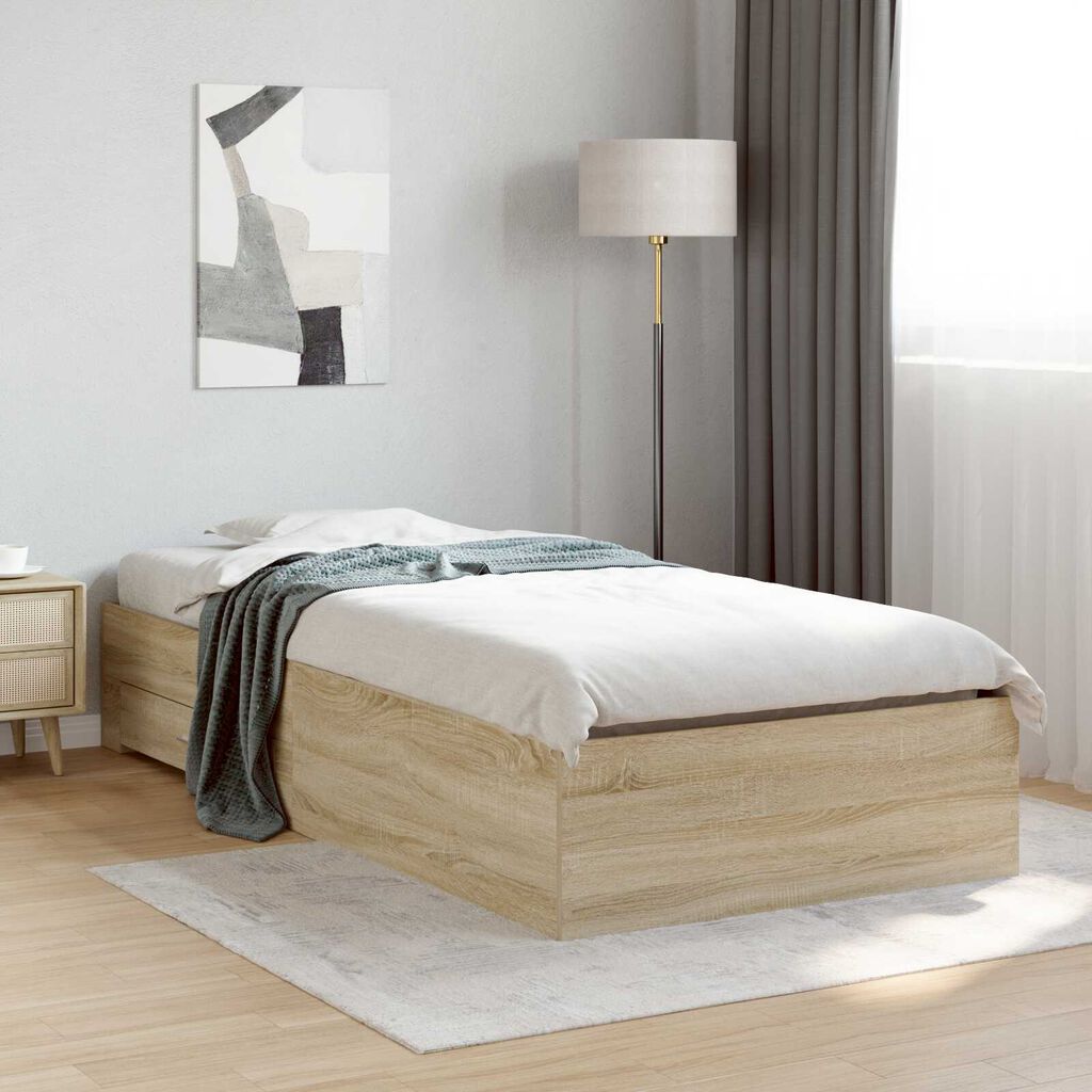vidaXL Κρεβάτι Sonoma Oak 90x190 εκ Επεξεργασμένο Ξύλο