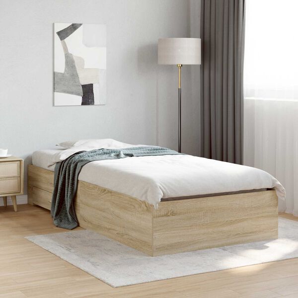 vidaXL Κρεβάτι Sonoma Oak 90x190 εκ Επεξεργασμένο Ξύλο