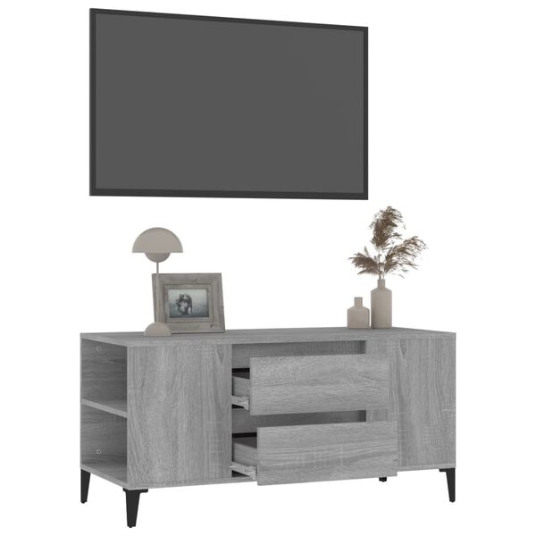 vidaXL Έπιπλο Τηλεόρασης Γκρι Sonoma 102x44,5x50 εκ. από Επεξεργ. Ξύλο