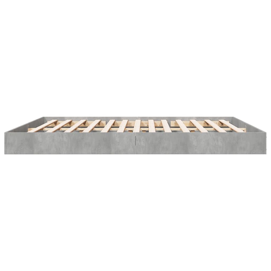 vidaXL Πλαίσιο Κρεβατιού Γκρι Σκυροδέματος 180x200 εκ. Επεξεργ. Ξύλο