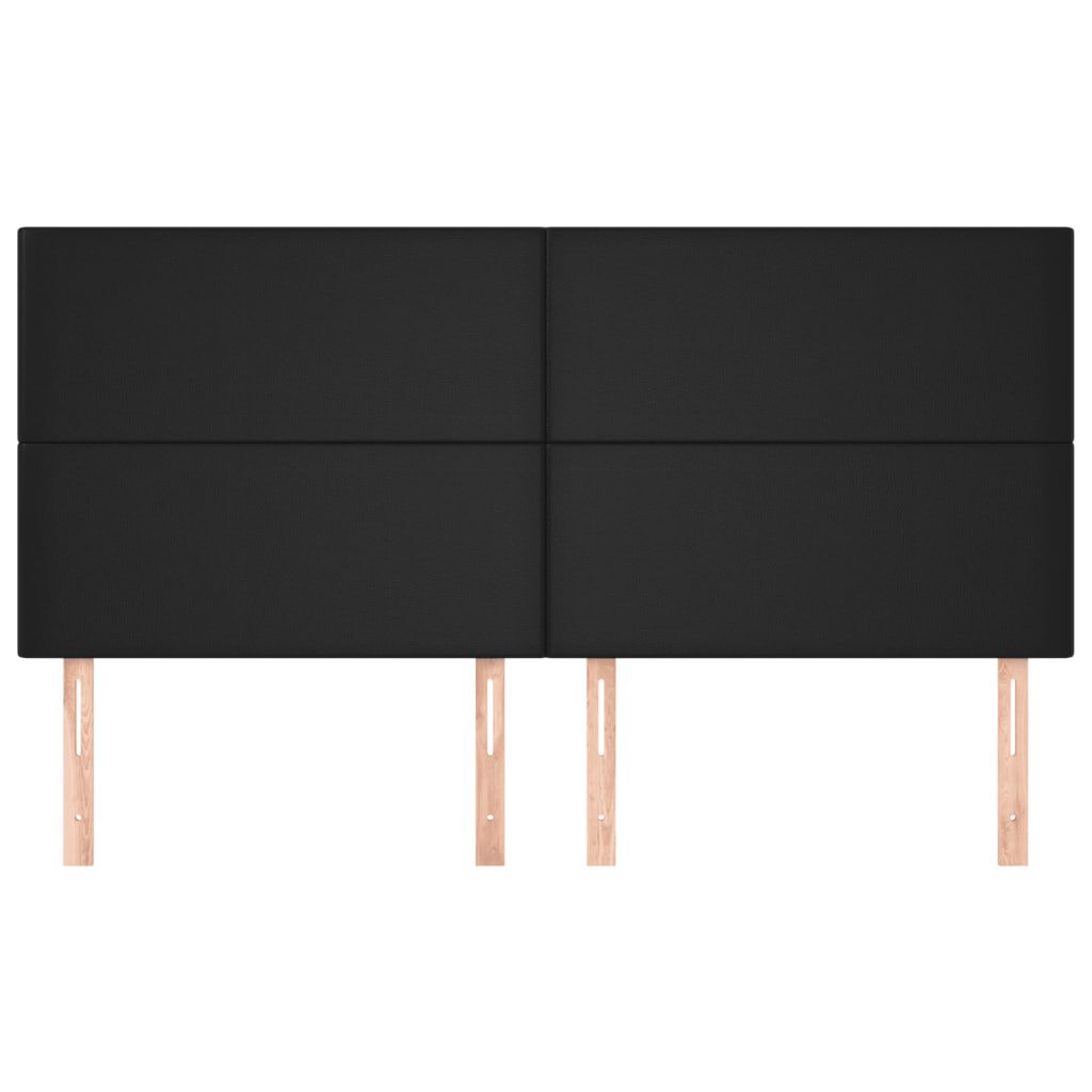 vidaXL Κεφαλάρια Κρεβατιού 4 τεμ. Μαύρο 100x5x78/88 εκ.Συνθετικό Δέρμα