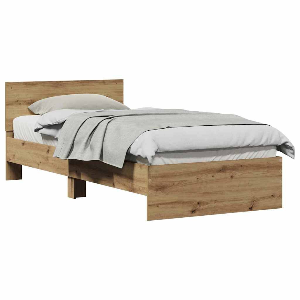 vidaXL Σκελετός Κρεβατιού artisan δρυς 75 x 190 cm Επεξεργασμένο ξύλο