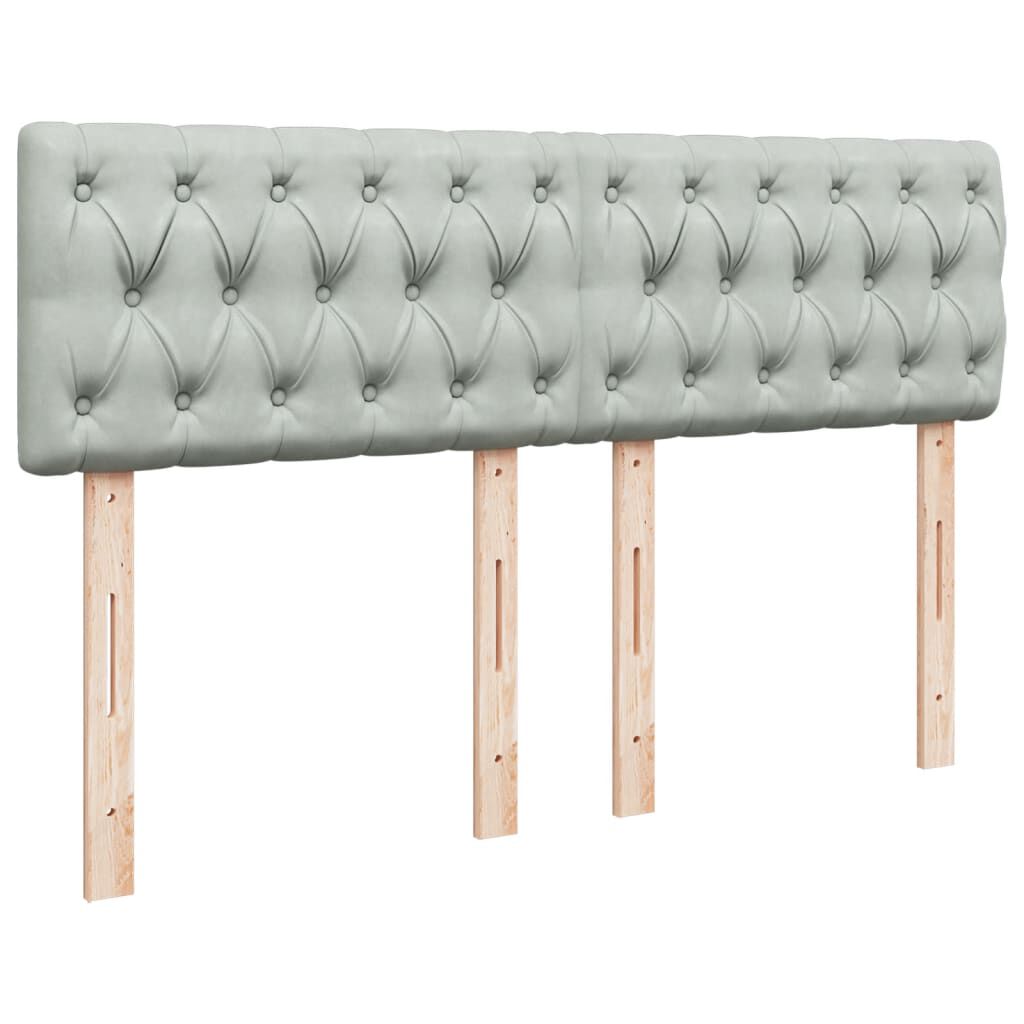 vidaXL Κρεβάτι Boxspring με Στρώμα Ανοιχτό Γκρι 160x200 εκ. Βελούδινο