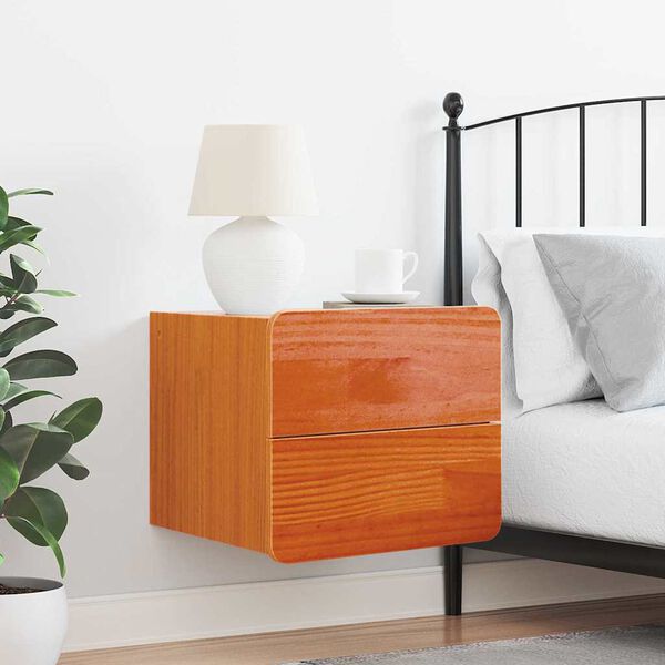 vidaXL Κομοδίνο Καφέ κεριού 39 x 34 x 33 εκ. Μασίφ ξύλο πεύκου