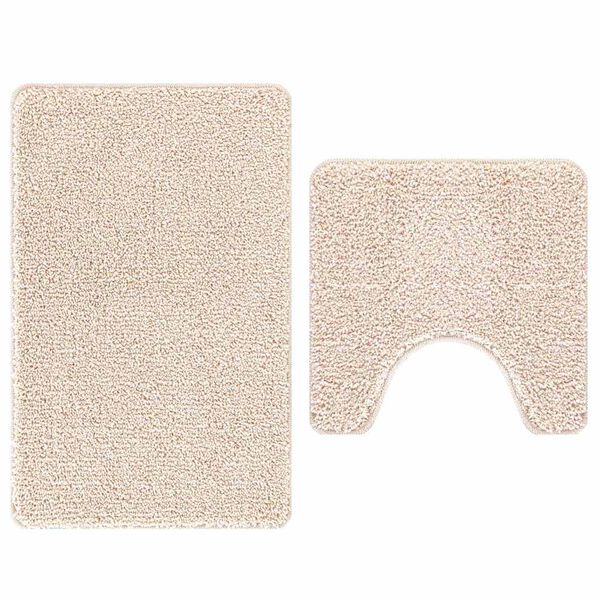 vidaXL Πατάκι μπάνιου 2 pcs Κρεμ 50 x 50 cm Πολυπροπυλένιο