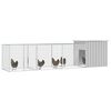 vidaXL Κοτέτσι - Κλουβί Γκρι 400x91x100 εκ. από Γαλβανισμένο Χάλυβα