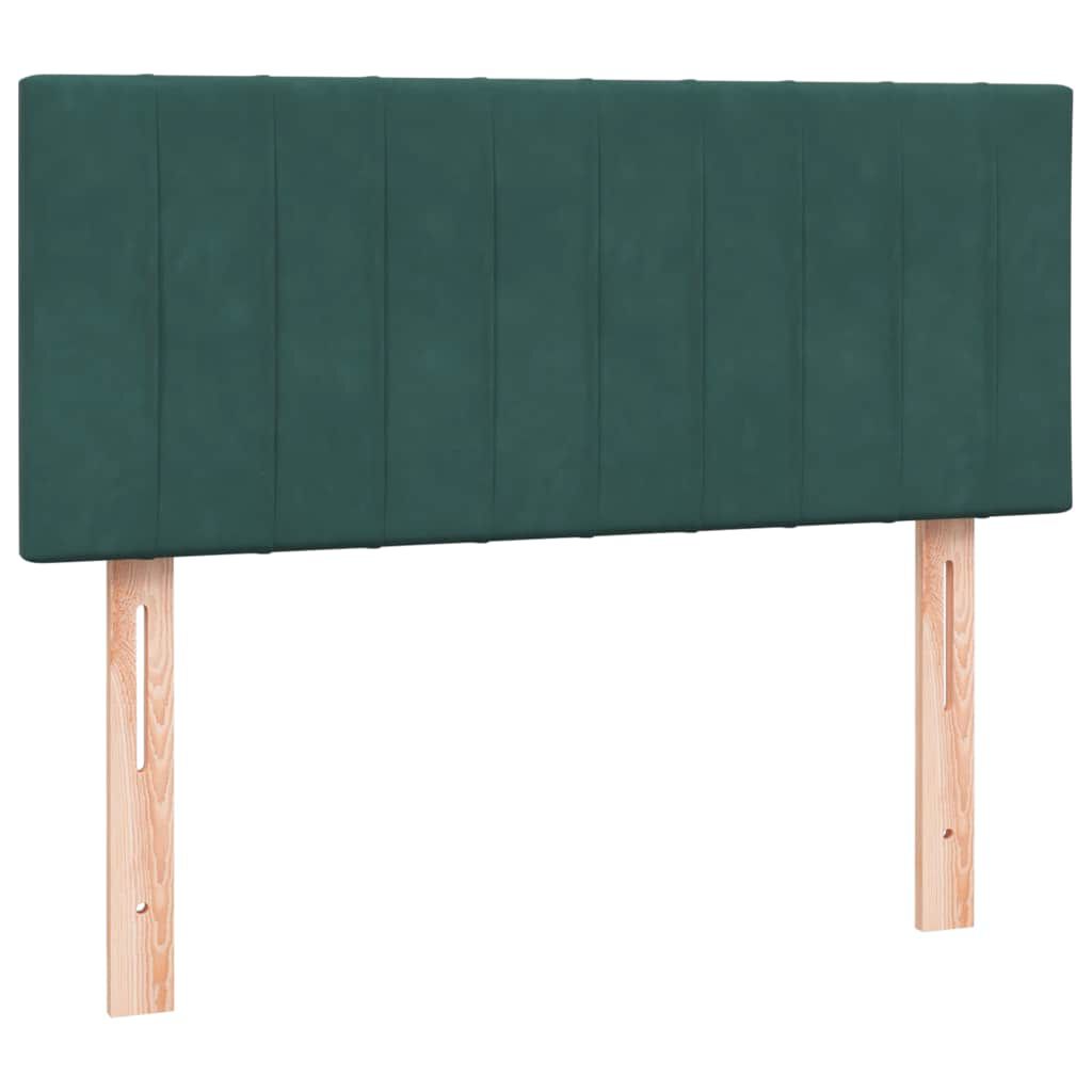vidaXL Box Spring κρεβάτι με στρώμα σκούρο πράσινο 120x220cm Βελούδινο
